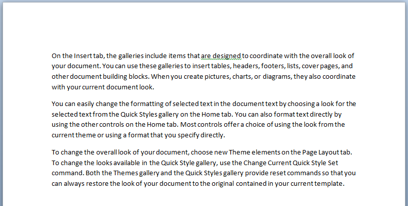 Generating Sample Text in Word - 2